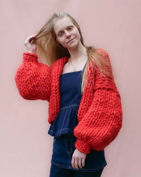 PANAPUFA 100% MERINO Chunky wolle Strickjacke von PANAPUFA