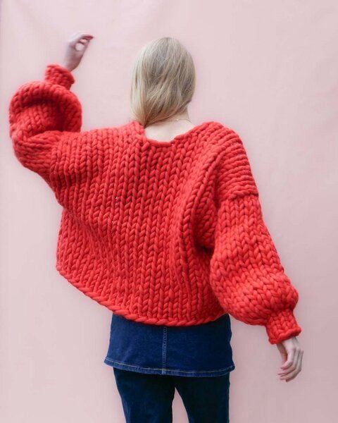 PANAPUFA 100% MERINO Chunky wolle Strickjacke von PANAPUFA