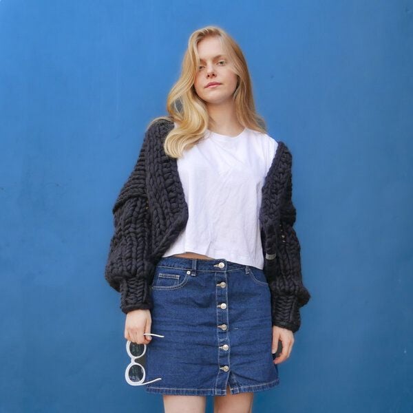 PANAPUFA 100% MERINO Chunky wolle Strickjacke von PANAPUFA