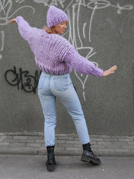 PANAPUFA 100% MERINO Chunky wolle Strickjacke von PANAPUFA