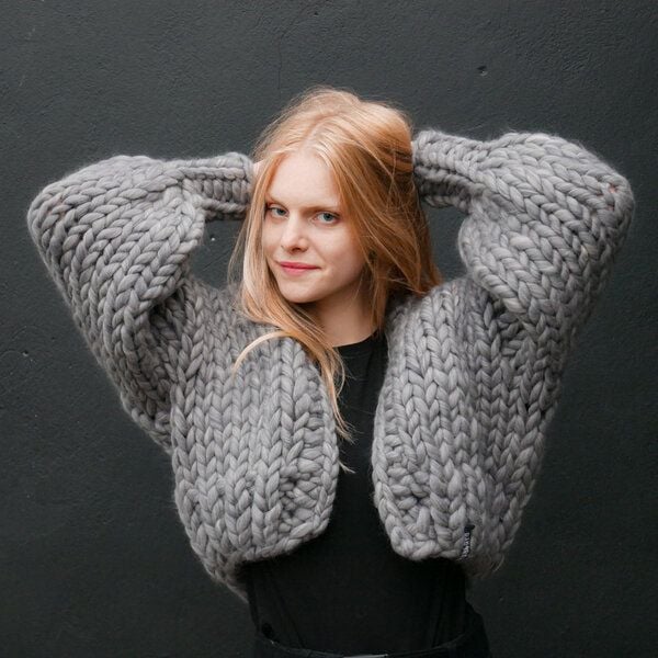 PANAPUFA 100% MERINO Chunky wolle Strickjacke von PANAPUFA