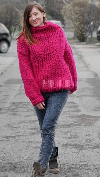 PANAPUFA 100% WOLLE chunky strickpullover von PANAPUFA