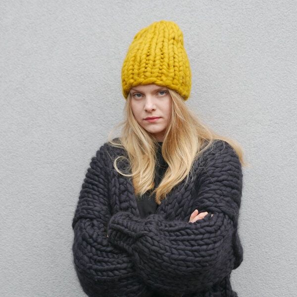 PANAPUFA Handgestrickte Chunky Beanie – 100 % Merinowolle von PANAPUFA