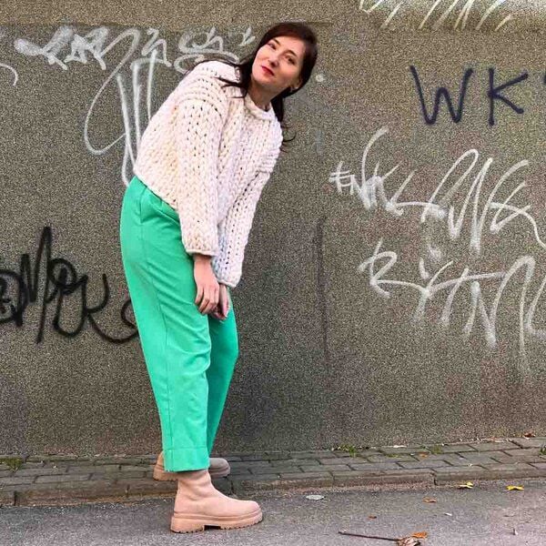 PANAPUFA bunter Strickpullover aus 100% wolle von PANAPUFA