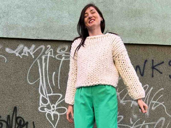 PANAPUFA bunter Strickpullover aus 100% wolle von PANAPUFA