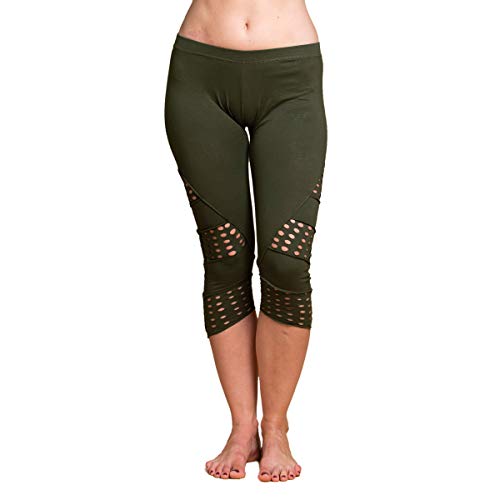 PANASIAM Akali Leggings 3/4 (1401) S in Olive-Green von PANASIAM