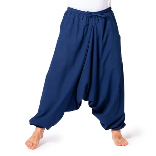 PANASIAM Aladin Pants Cotton 'Nature', Blue, L von PANASIAM