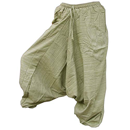 PANASIAM Aladin Pants Cotton 'Nature', Olive Green, L von PANASIAM