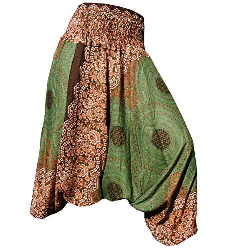 PANASIAM Aladin Pants Mandala 1, Olive Green XL von PANASIAM