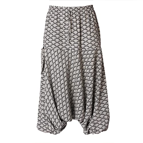 PANASIAM Aladin Pants 'geometrix', Seigaiha Grey, L von PANASIAM