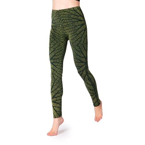 PANASIAM Batik Leggings Leaves, Green, S von PANASIAM