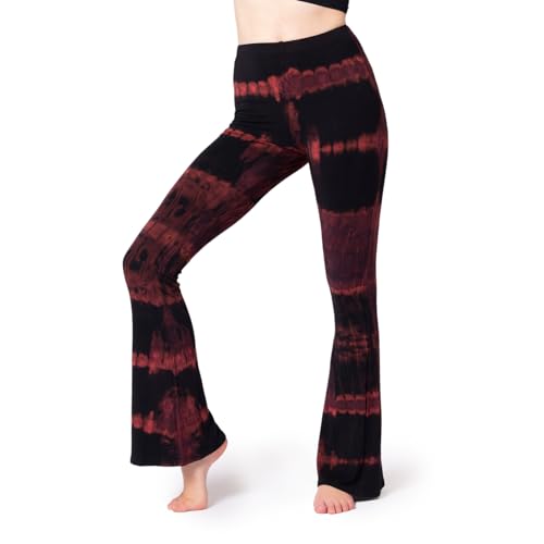 PANASIAM Leggings Batik with Flare, red Black, L von PANASIAM