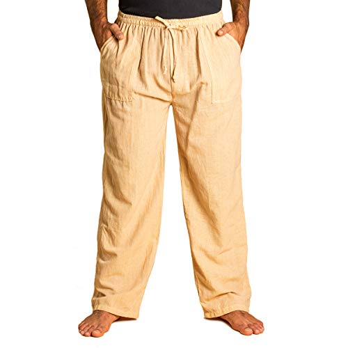 PANASIAM Relax Pants Cotton Lini, beige, XL von PANASIAM