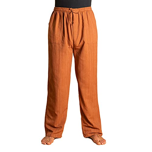 PANASIAM Relax Pants Cotton Lini, goldbrown, L von PANASIAM