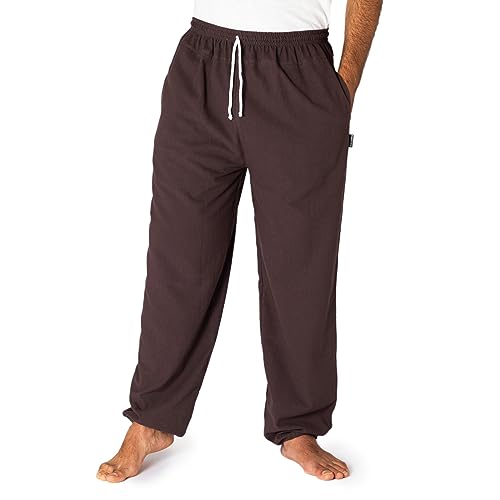 PANASIAM E-Pants lang, Baumwolle, Dunkelbraun, XL von PANASIAM