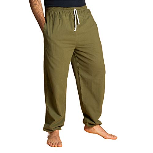 PANASIAM E-Pants lang, Baumwolle, olivengrün, XL von PANASIAM