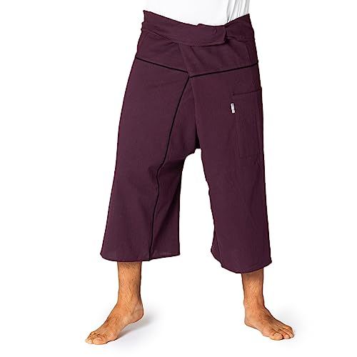 PANASIAM Fischerhose Stripe-Design 3/4, Purple, L von PANASIAM