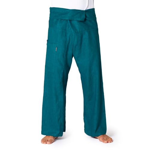 PANASIAM Fisherman Pants, Hemp, Dark Turquoise, L von PANASIAM