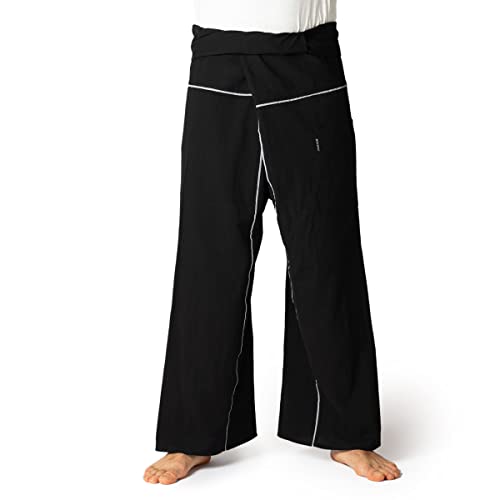 PANASIAM Fisherman Pants Stripe-Design, Black, XL von PANASIAM