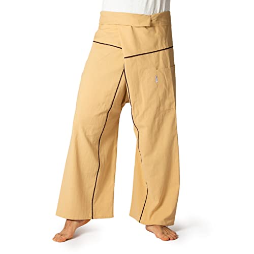 PANASIAM Fisherman Pants Stripe-Design, beige, XL von PANASIAM