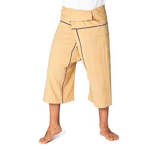 PANASIAM Fisherman Pants Stripe-Design 3/4, beige, L von PANASIAM