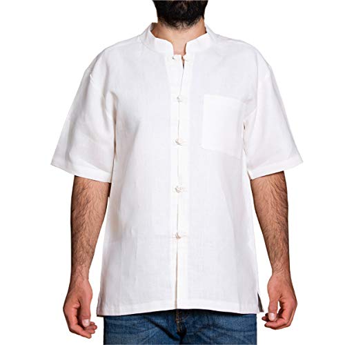 PANASIAM Fisherman Shirt Fairtrade, Hemp, SS White L von PANASIAM