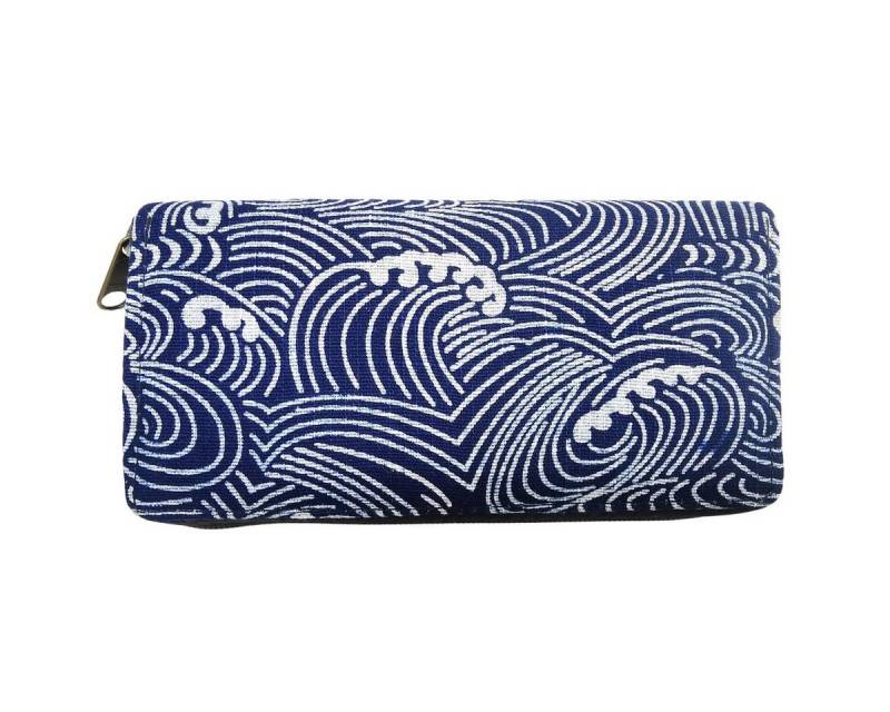 PANASIAM Geldbörse Portemonnaie indigo Brieftasche Geldbörse in 2 Größen vegan, fair produziert mit Münzfach Reißverschluß und Kartenfächern von PANASIAM