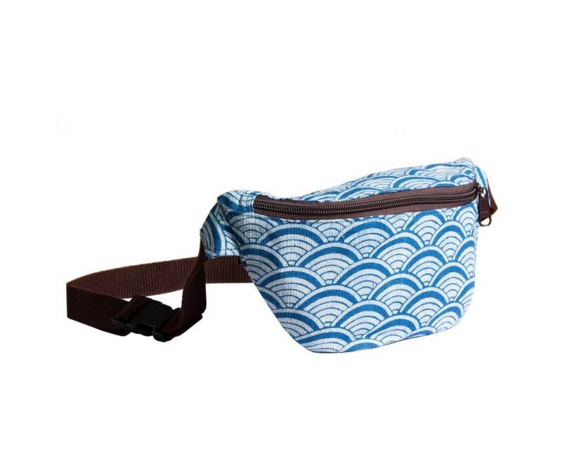 PANASIAM Gürteltasche Bauchtasche Geometrix aus fester Baumwolle mit traditionellen, japanischen Mustern bedruckt Hüfttasche 2 Fächer mit Reißverschluss von PANASIAM