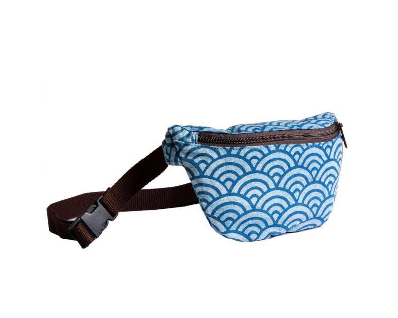 PANASIAM Gürteltasche Bauchtasche Geometrix aus fester Baumwolle mit traditionellen, japanischen Mustern bedruckt Hüfttasche 2 Fächer mit Reißverschluss von PANASIAM