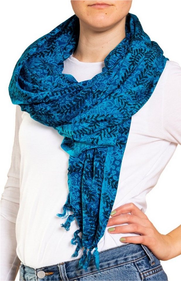 PANASIAM XXL-Schal Schal Wachsbatik für jede Jahreszeit egal ob als Schultertuch, Strandtuch Sarong oder Wickelkleid aus wunderbar weicher Viskose von PANASIAM