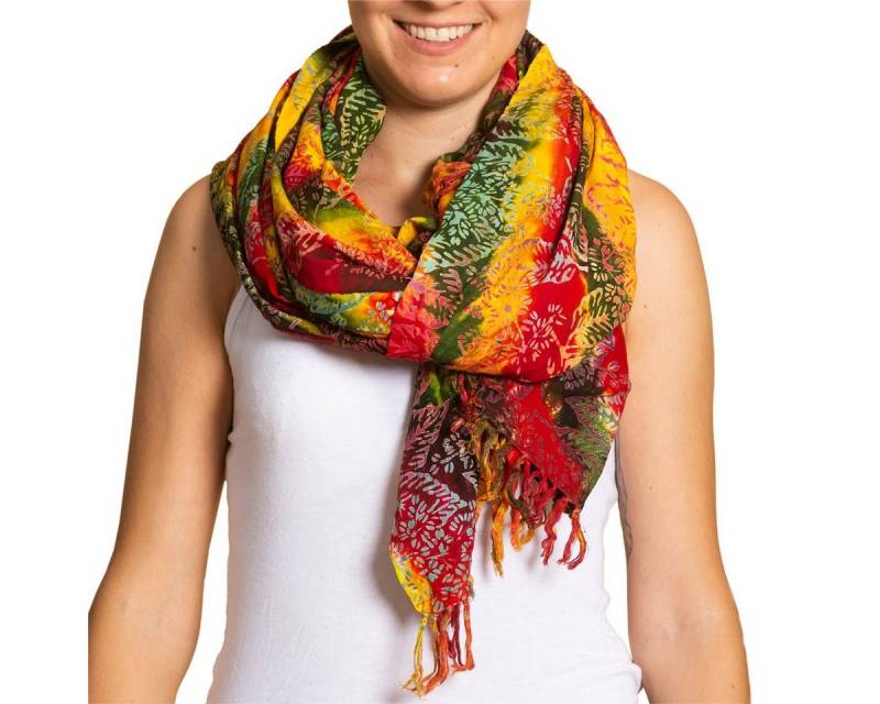 PANASIAM XXL-Schal Schal Wachsbatik für jede Jahreszeit egal ob als Schultertuch, Strandtuch Sarong oder Wickelkleid aus wunderbar weicher Viskose von PANASIAM