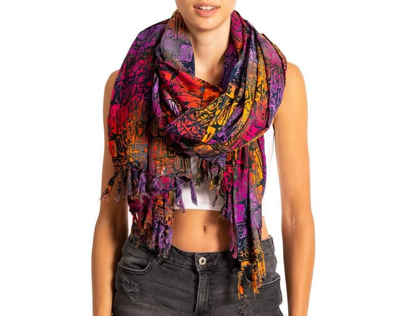PANASIAM XXL-Schal Schal Wachsbatik für jede Jahreszeit egal ob als Schultertuch, Strandtuch Sarong oder Wickelkleid aus wunderbar weicher Viskose von PANASIAM