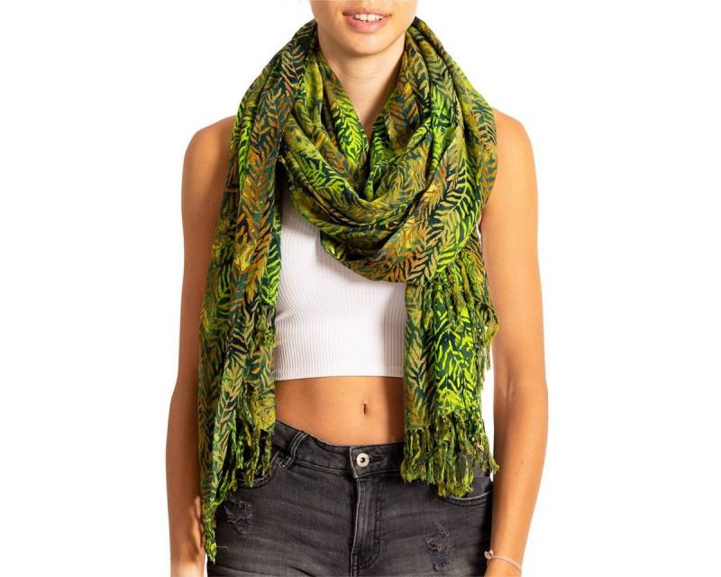 PANASIAM XXL-Schal Schal Wachsbatik für jede Jahreszeit egal ob als Schultertuch, Strandtuch Sarong oder Wickelkleid aus wunderbar weicher Viskose von PANASIAM