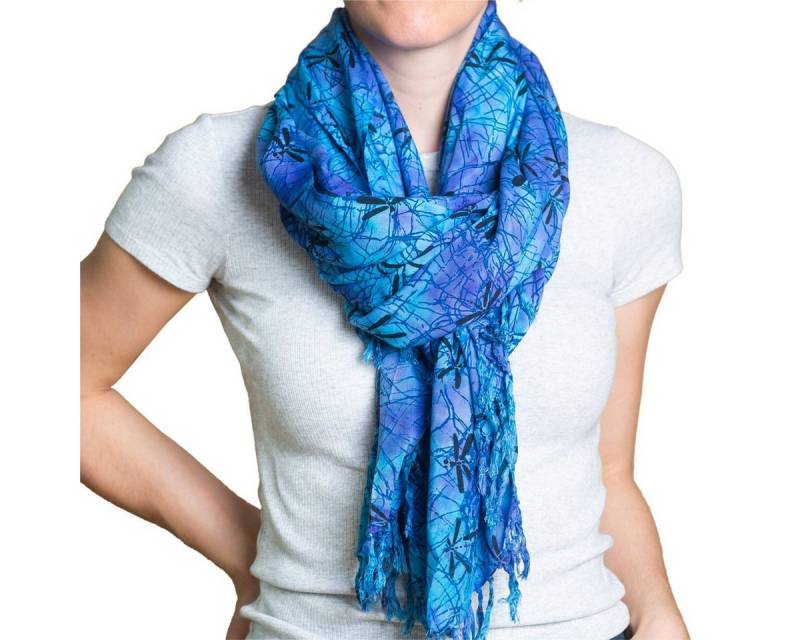 PANASIAM XXL-Schal Schal Wachsbatik für jede Jahreszeit egal ob als Schultertuch, Strandtuch Sarong oder Wickelkleid aus wunderbar weicher Viskose von PANASIAM