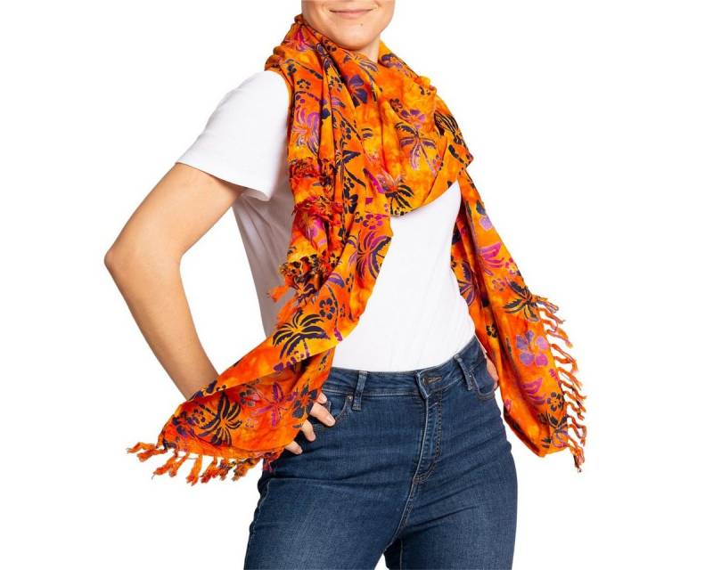 PANASIAM XXL-Schal Schal Wachsbatik für jede Jahreszeit egal ob als Schultertuch, Strandtuch Sarong oder Wickelkleid aus wunderbar weicher Viskose von PANASIAM