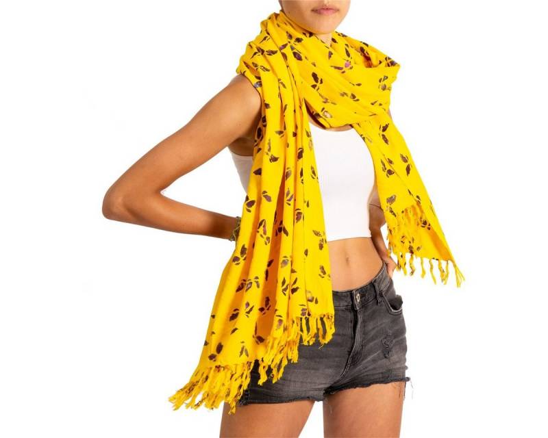 PANASIAM XXL-Schal Schal Wachsbatik für jede Jahreszeit egal ob als Schultertuch, Strandtuch Sarong oder Wickelkleid aus wunderbar weicher Viskose von PANASIAM