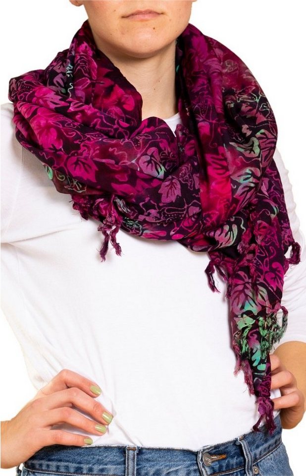 PANASIAM XXL-Schal Schal Wachsbatik für jede Jahreszeit egal ob als Schultertuch, Strandtuch Sarong oder Wickelkleid aus wunderbar weicher Viskose von PANASIAM