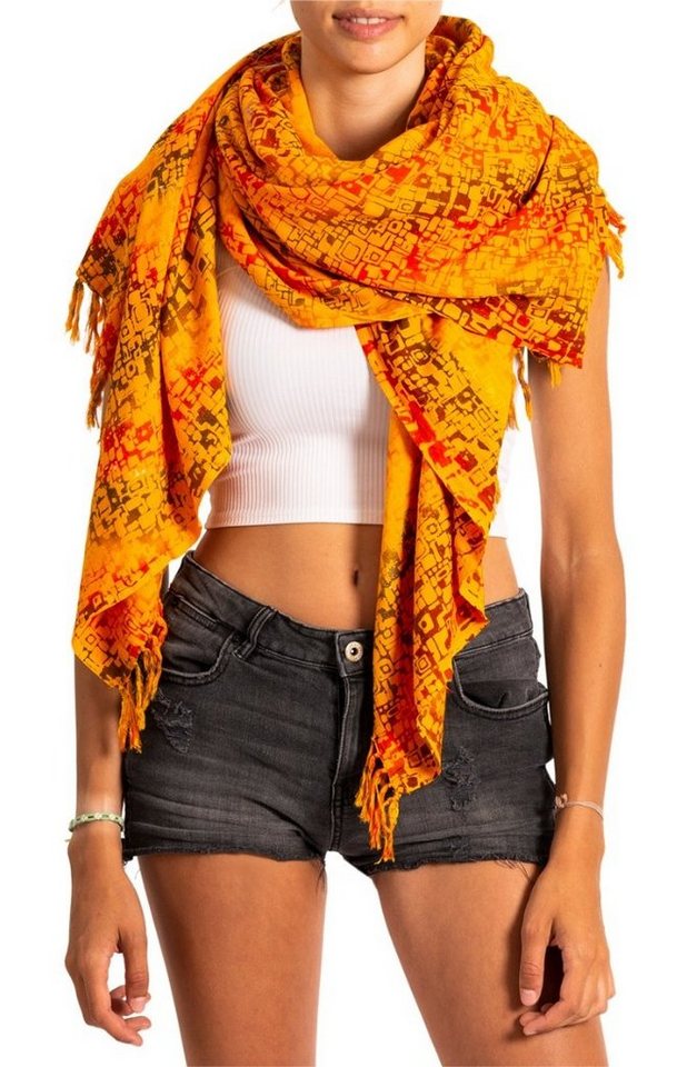 PANASIAM XXL-Schal Schal Wachsbatik für jede Jahreszeit egal ob als Schultertuch, Strandtuch Sarong oder Wickelkleid aus wunderbar weicher Viskose von PANASIAM
