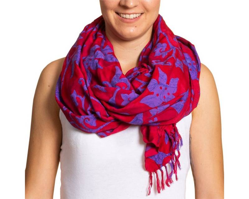 PANASIAM Halstuch Schal Wachsbatik für jede Jahreszeit egal ob als Schultertuch, Strandtuch Sarong oder Wickelkleid aus wunderbar weicher Viskose von PANASIAM