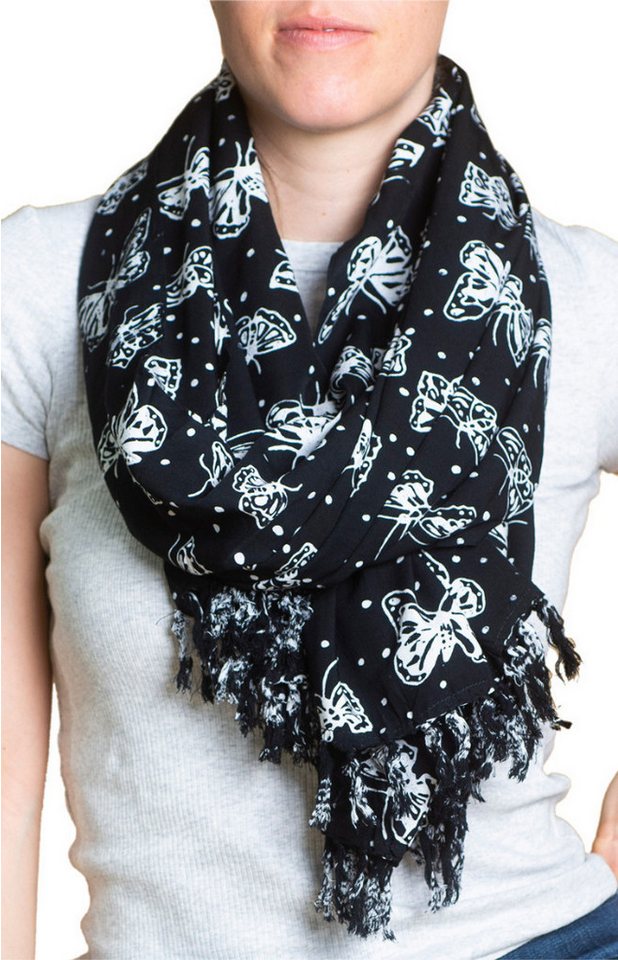 PANASIAM XXL-Schal Schal Wachsbatik für jede Jahreszeit egal ob als Schultertuch, Strandtuch Sarong oder Wickelkleid aus wunderbar weicher Viskose von PANASIAM