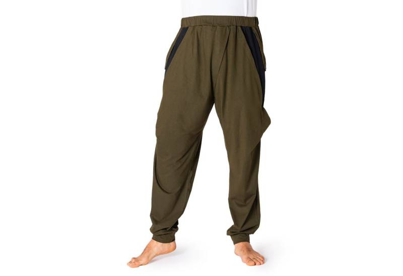 PANASIAM Haremshose Baggy Pants mit elastischem Gummibund und Luftlöchern auf Kniehöhe lange Sweatpants Jogger Pants aus 100% Baumwolle Haremshose Pumphose von PANASIAM