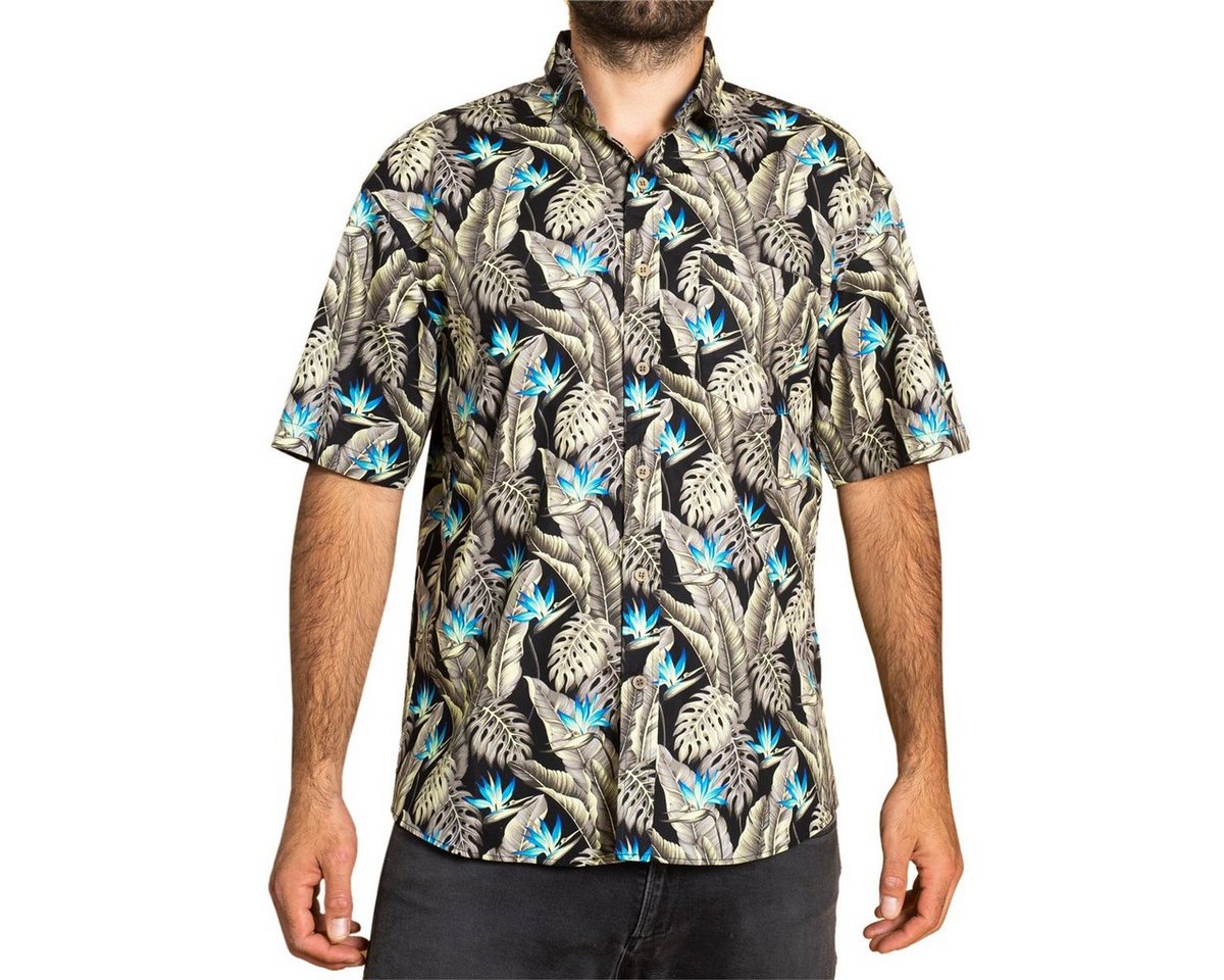 PANASIAM Hawaiihemd Herren Freizeithemd in tropisch buntem Design aus 100 % Baumwolle leichtes Kurzarmhemd für den Sommer bequem und luftig von PANASIAM