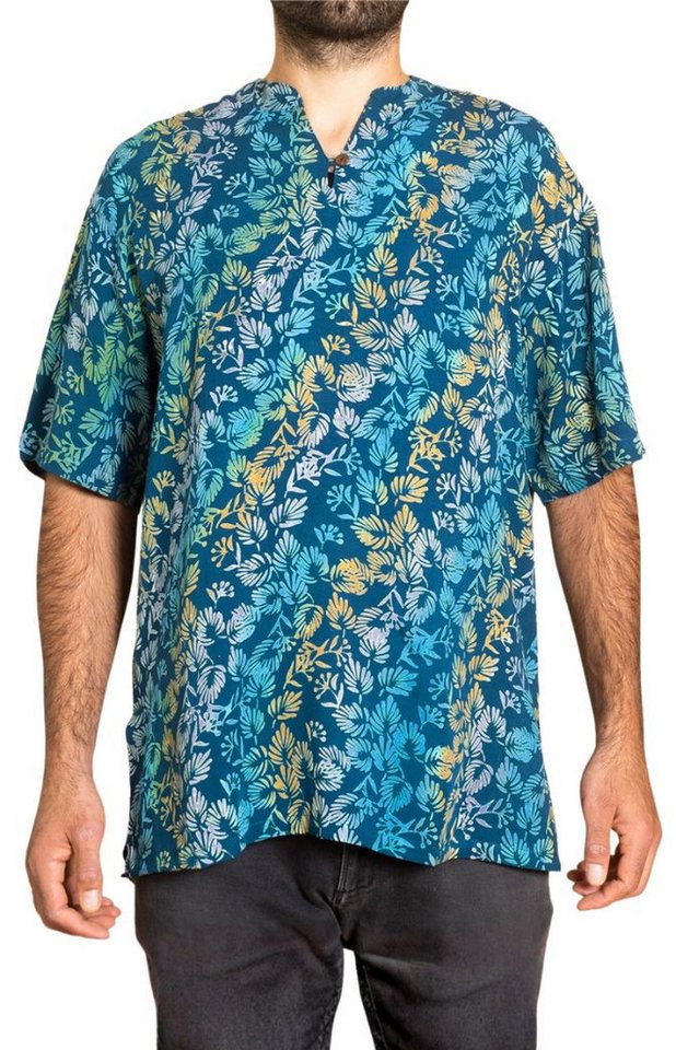 PANASIAM Hawaiihemd Kurzarmhemd Wachsbatik Herren Hemd in lebendigen Mustern und leuchtenden Farben langlebiges Sommerhemd Freizeithemd von PANASIAM