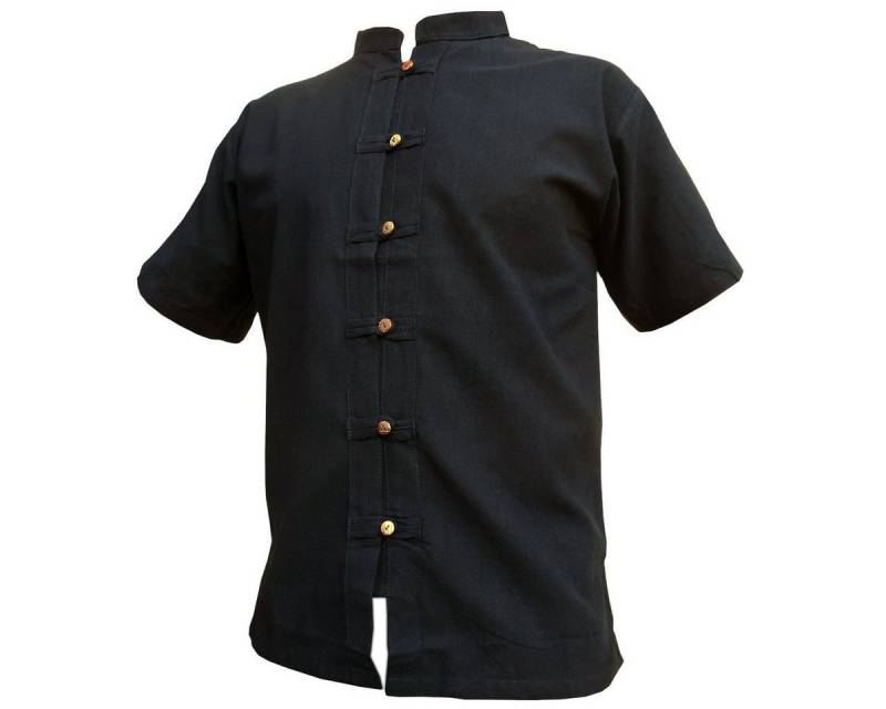 PANASIAM Langarmhemd Fischerhemd aus hochwertiger Baumwolle mit Holzknopfleiste Herren Bequemes Freizeithemd Fisherman Shirt auch als Langarmhemd von PANASIAM