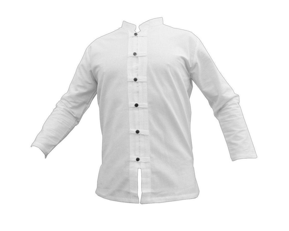 PANASIAM Kurzarmhemd Fischerhemd aus hochwertiger Baumwolle mit Holzknopfleiste Herren Bequemes Freizeithemd Fisherman Shirt auch als Langarmhemd von PANASIAM