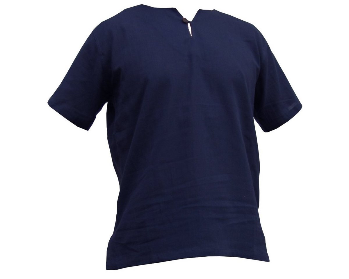 PANASIAM Kurzarmhemd Luftig leichtes Sommerhemd 'K' aus weicher Baumwolle für Herren Freizeithemd wahlweise Langarmhemd oder Kurzarmvariante Fischerhemd von PANASIAM