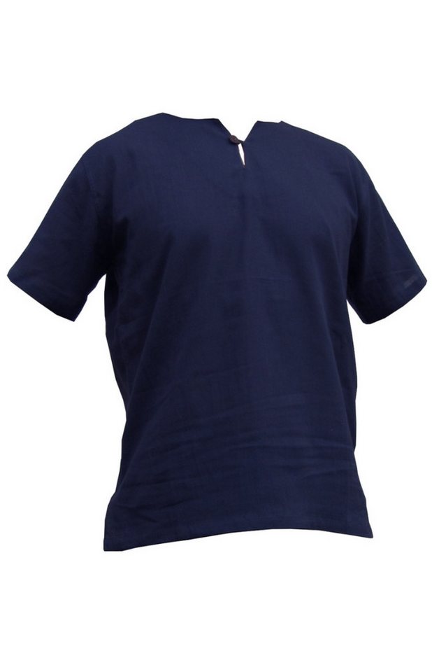 PANASIAM Kurzarmhemd Luftig leichtes Sommerhemd 'K' aus weicher Baumwolle für Herren Freizeithemd wahlweise Langarmhemd oder Kurzarmvariante Fischerhemd von PANASIAM