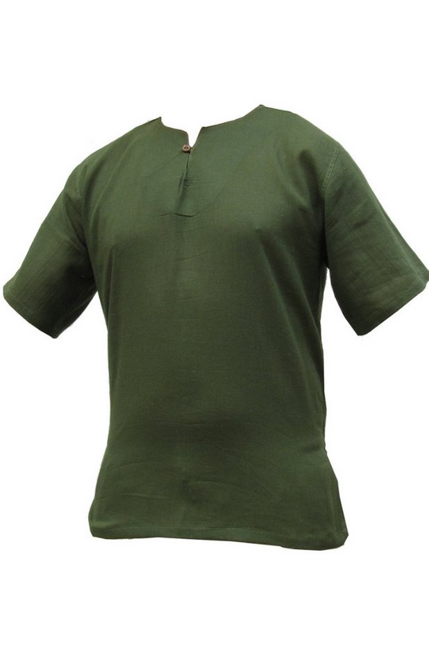 PANASIAM Kurzarmhemd Luftig leichtes Sommerhemd 'K' aus weicher Baumwolle für Herren Freizeithemd wahlweise Langarmhemd oder Kurzarmvariante Fischerhemd von PANASIAM