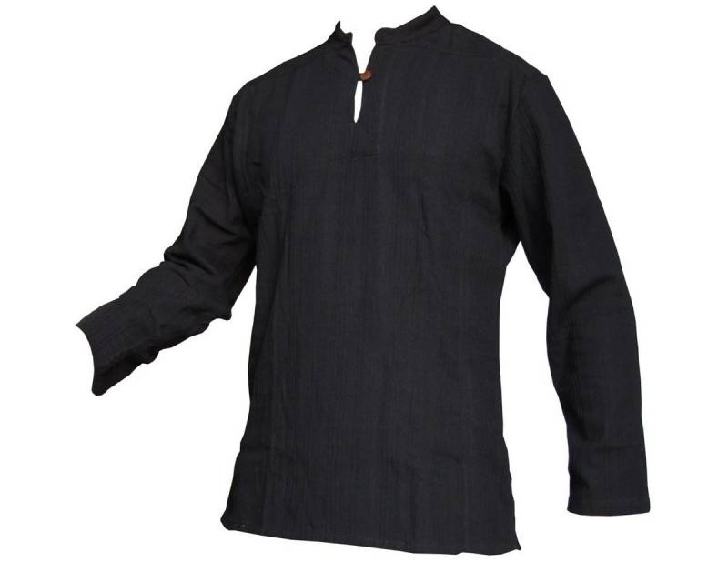 PANASIAM Langarmhemd Fischerhemd Ben aus hochwertiger Baumwolle mit Holzknopf Herren Bequemes Freizeithemd Fisherman Shirt von PANASIAM
