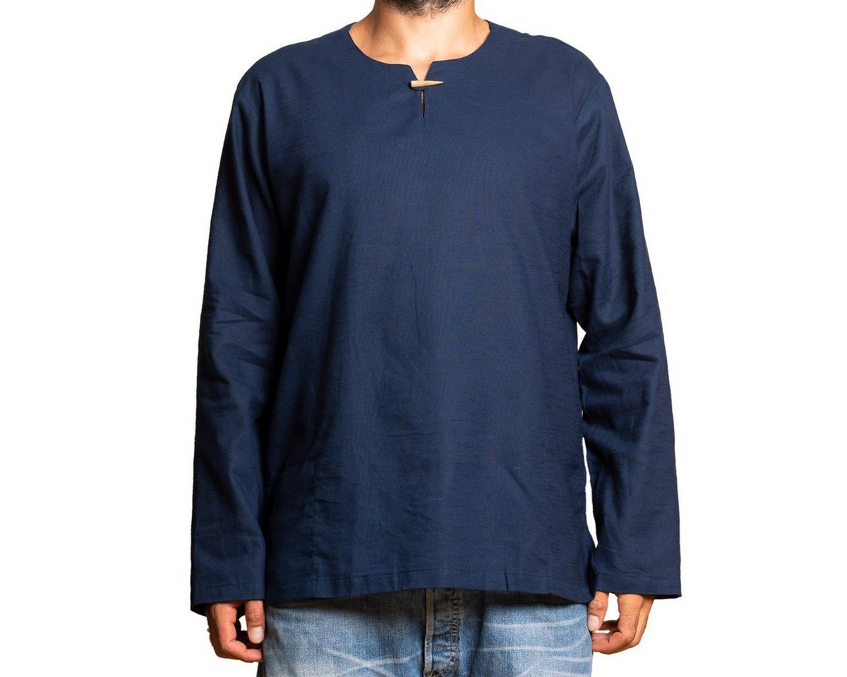 PANASIAM Langarmhemd Fischerhemd T01 aus hochwertiger Baumwolle für Herren Relaxed-Passform Freizeithemd bis Gr. XXL Fisherman Shirt longsleeve von PANASIAM